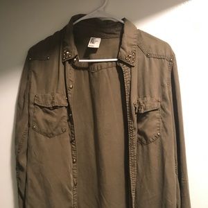 H&M long sleeve shirt with gold studs